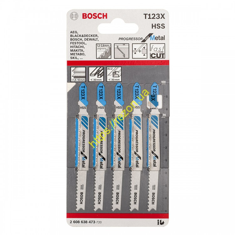 Набор пилочек по металлу T 123 XF (5 шт), 2608638473, Bosch