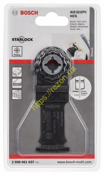 Starlock HCS погружное полотно 32x50 мм Wood AIZ 32 EPC, 2608661637, Bosch