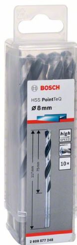 Сверло по металлу HSS PointTeQ 10 шт, 8 мм, Bosch