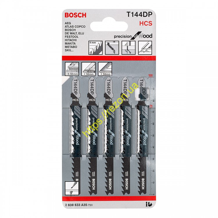 Набор пилочек по дереву T 144 DP (5 шт), 2608633A35, Bosch